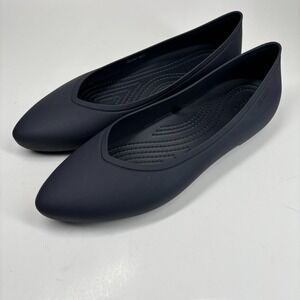 Crocs Brooklyn Women's US 8 Black Slip-On Ballet Flats Pointed Toe Comfort Shoes